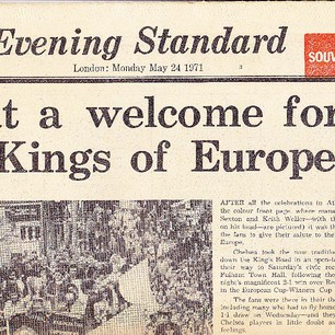 Love old Chelsea newspaper articles. Kings of Europe.